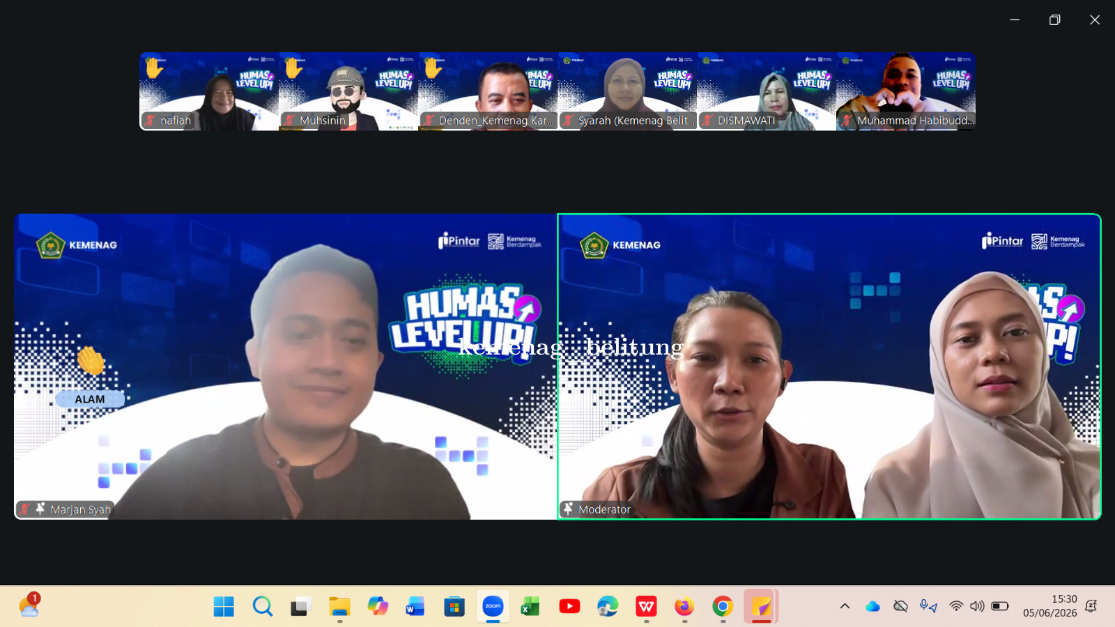 Humas Kemenag Belitung Asah Kompetensi Lewat Humas Level Up Nasional Secara Daring