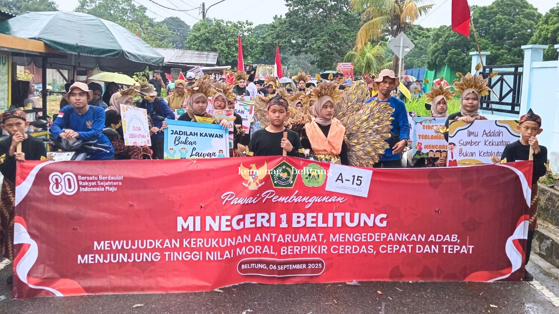 MIN 1 Belitung Ikuti Pawai Pembangunan Kabupaten Belitung 2025