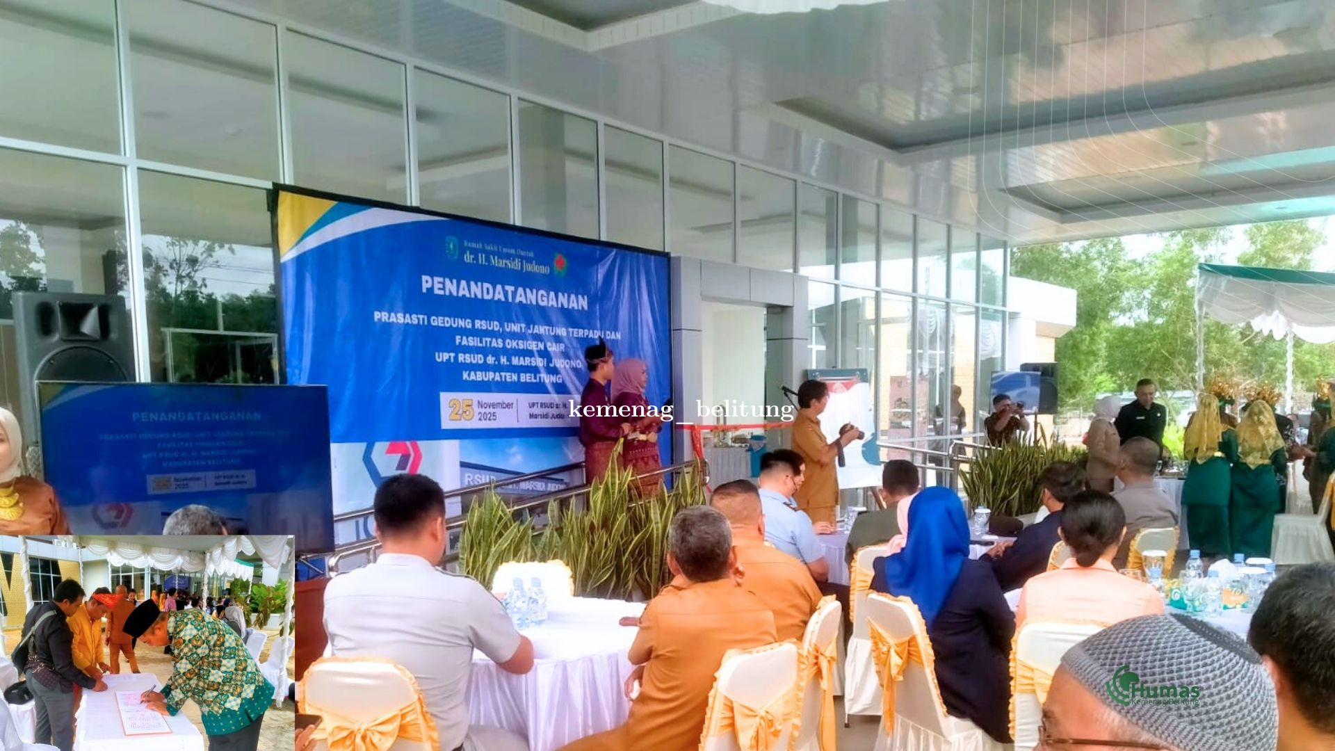 Kepala Kemenag Belitung Hadiri Penandatanganan Prasasti Gedung RSUD Unit Jantung Terpadu
