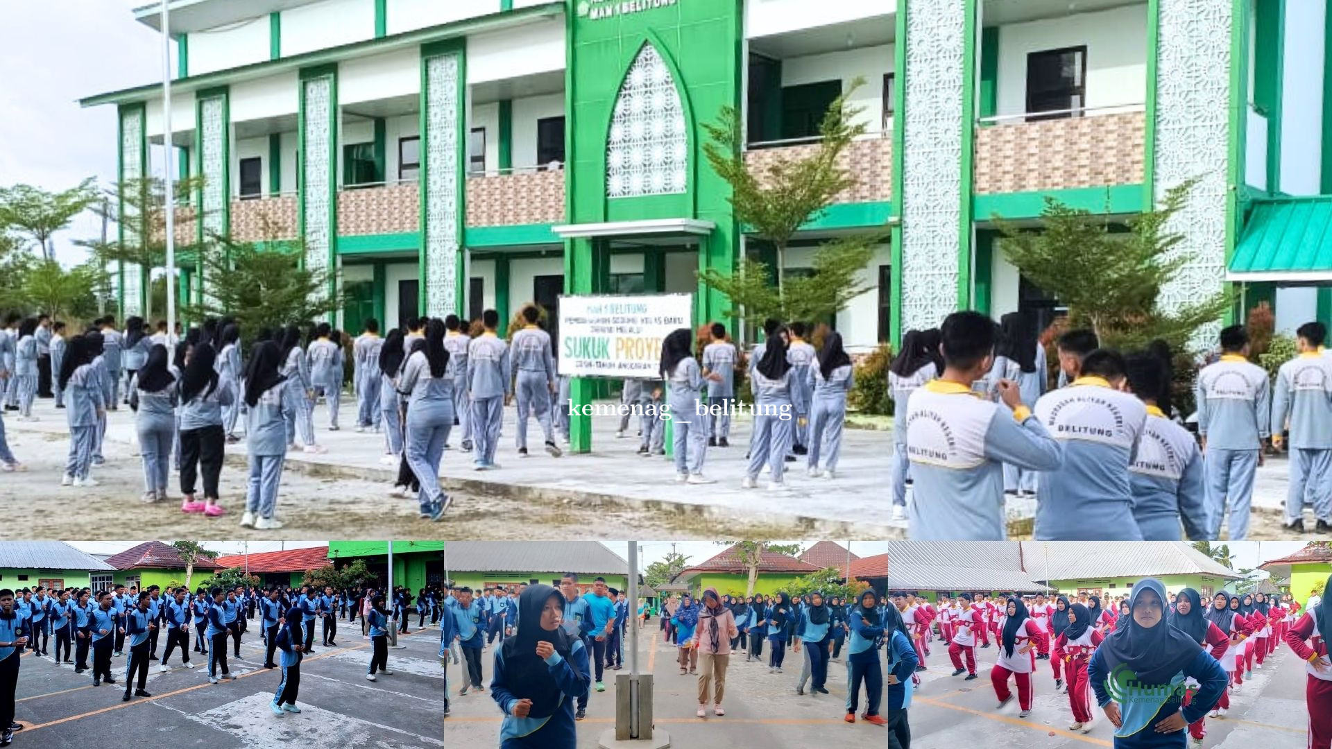 Tingkatkan Kebugaran dan Semangat Belajar, MAN 1 Belitung Gelar Senam Sehat Serentak di Dua Kampus