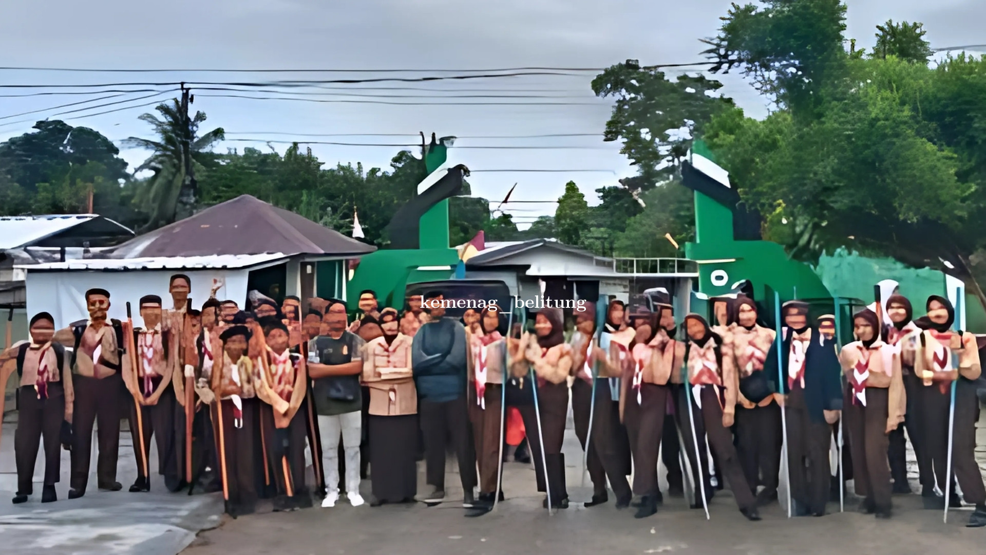 MTsN 1 Belitung Ikuti Lomba Pramuka HUT Pramuka ke-60 di Gusong Bugis