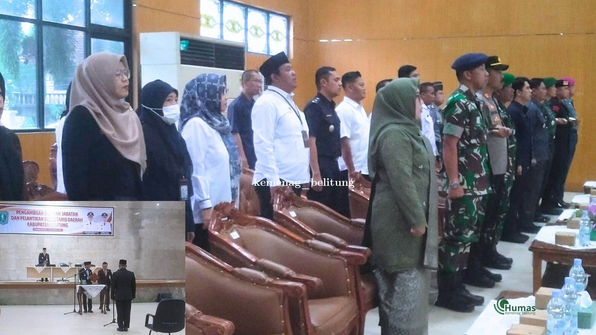 Kemenag Belitung Hadiri Pelantikan Marzuki, S.IP sebagai Sekda Kabupaten Belitung