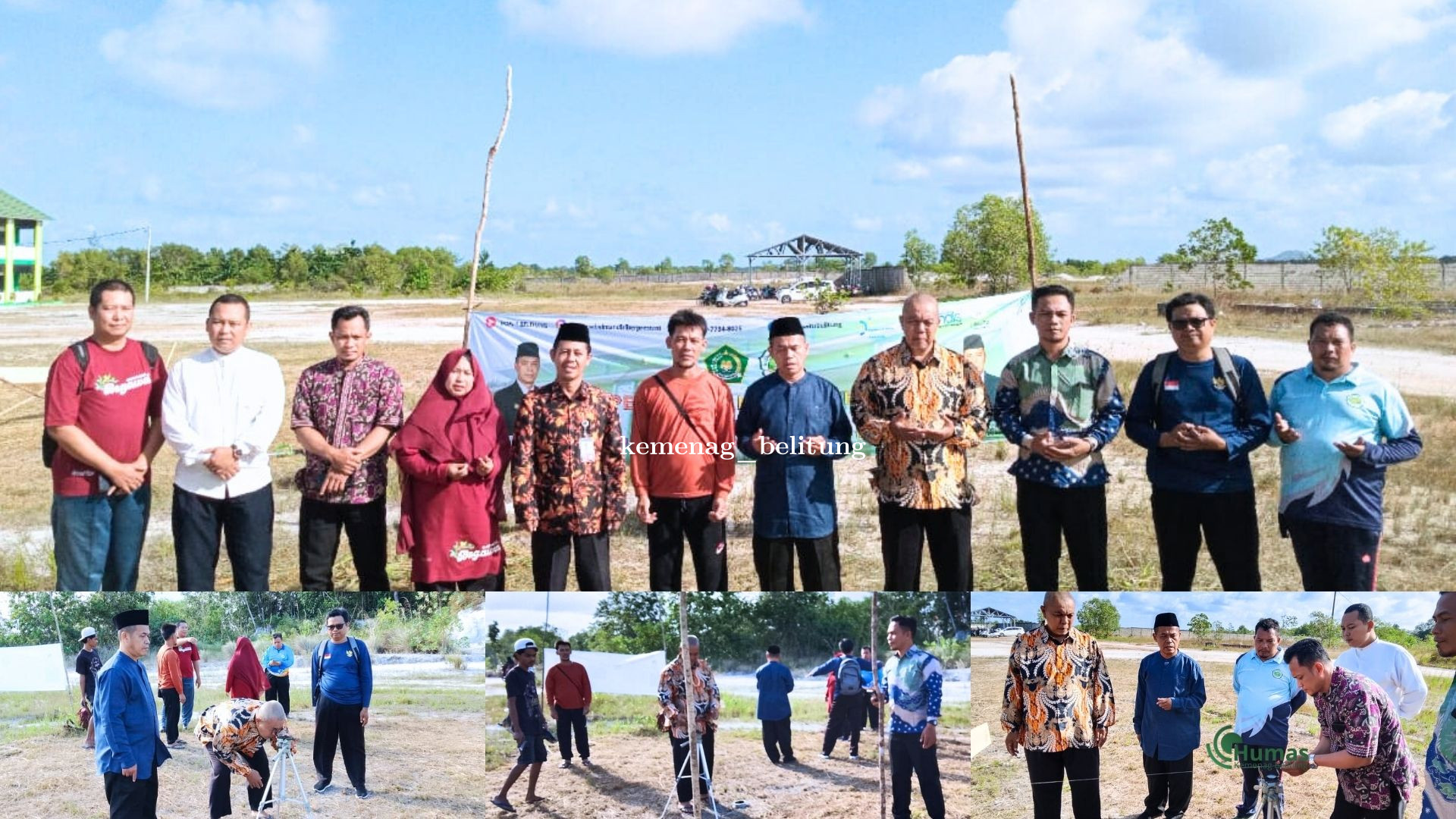 Langkah Awal Pembangunan Mushola, Kemenag Belitung Lakukan Pengukuran Arah Kiblat di MAN 1 Belitung 