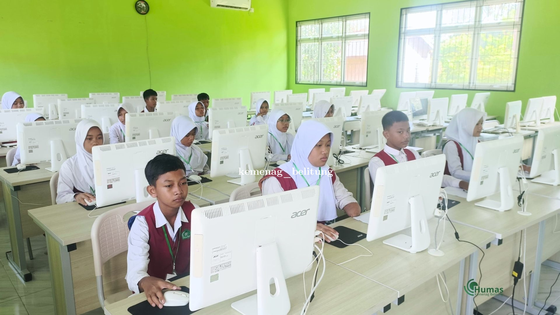 Siswa Kelas VI MIN 2 Kabupaten Belitung Penuh Semangat Ikuti TKA 2026 di SMPN 1 Membalong