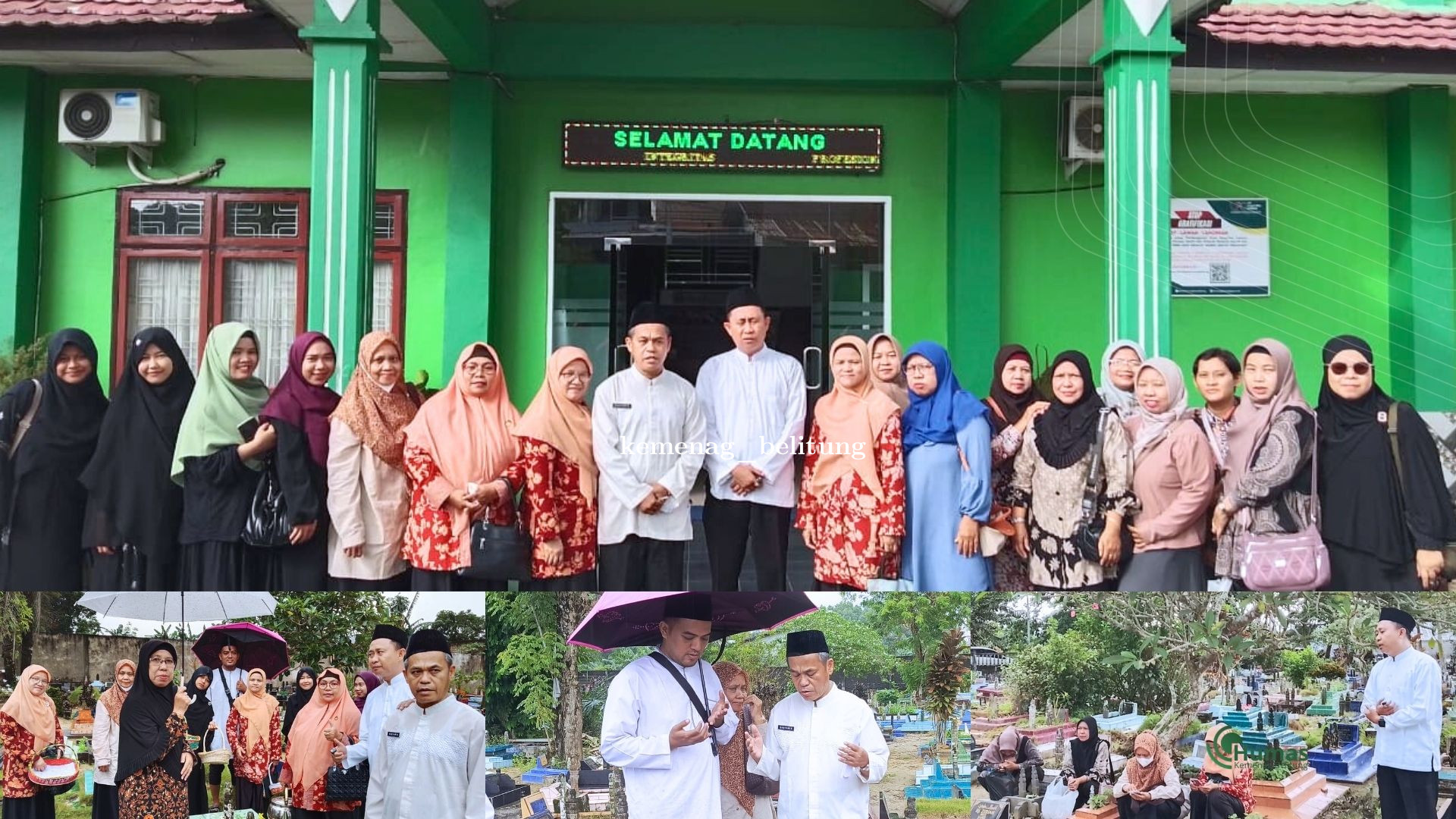 Hujan Tak Surutkan Langkah, Kemenag Belitung Gelar Ziarah Kubur HAB ke-80