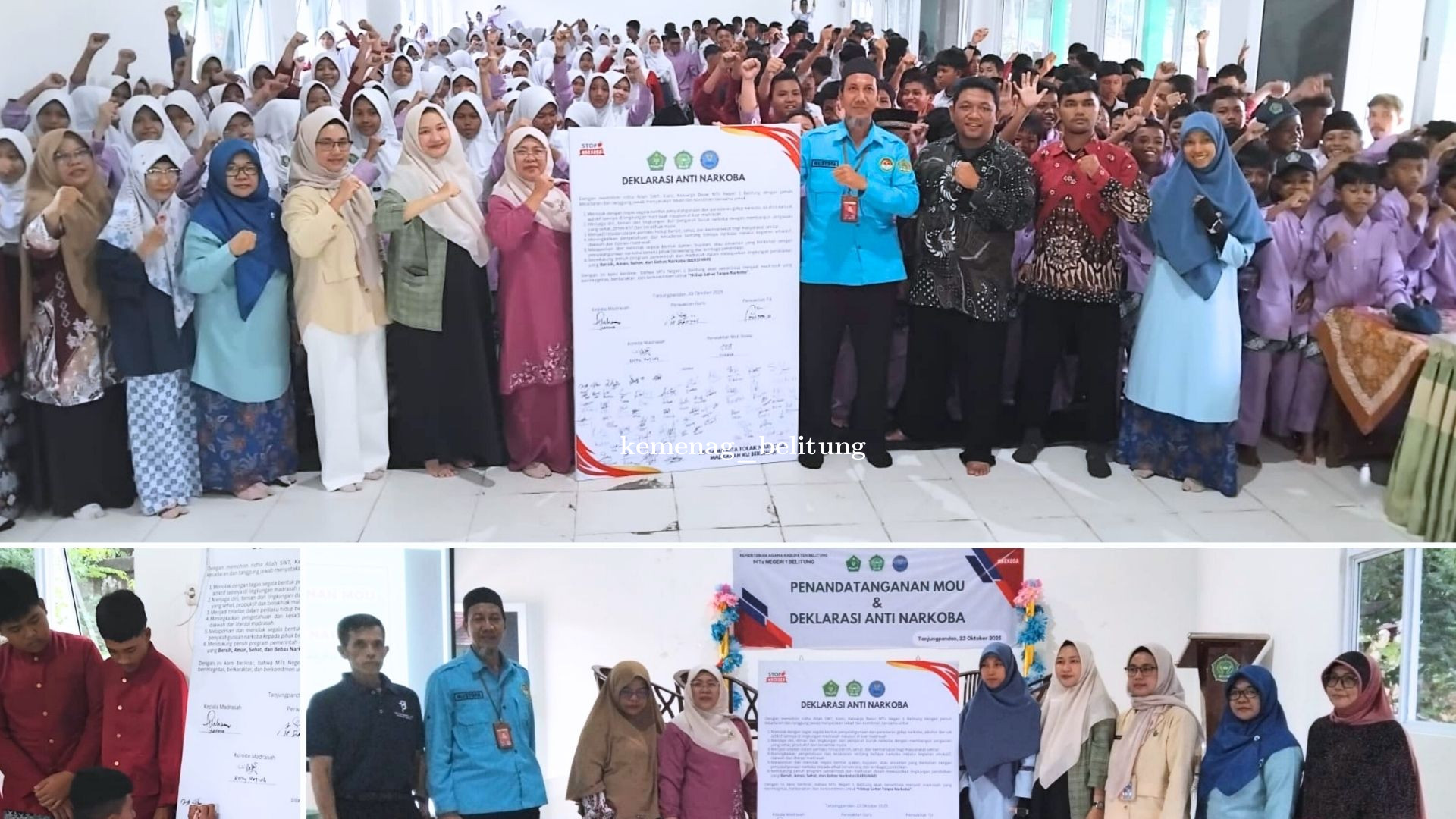 Wujudkan Madrasah BERSINAR : MTsN 1 Belitung Gelar Sosialisasi, Deklarasi dan Penandatanganan MOU de