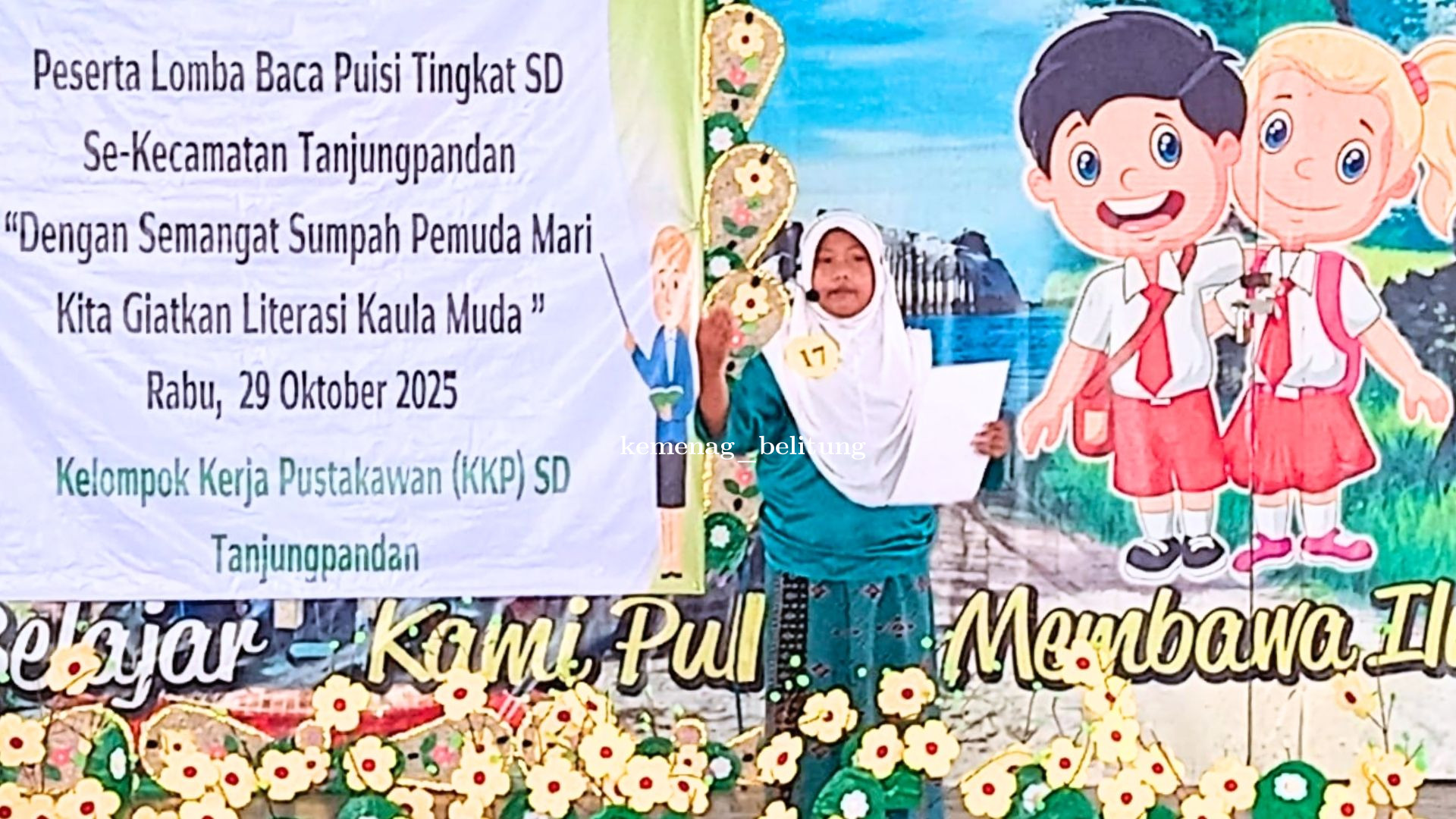 Siswi MIN 1 Belitung Ikuti Lomba Baca Puisi Tingkat Kecamatan Tanjungpandan