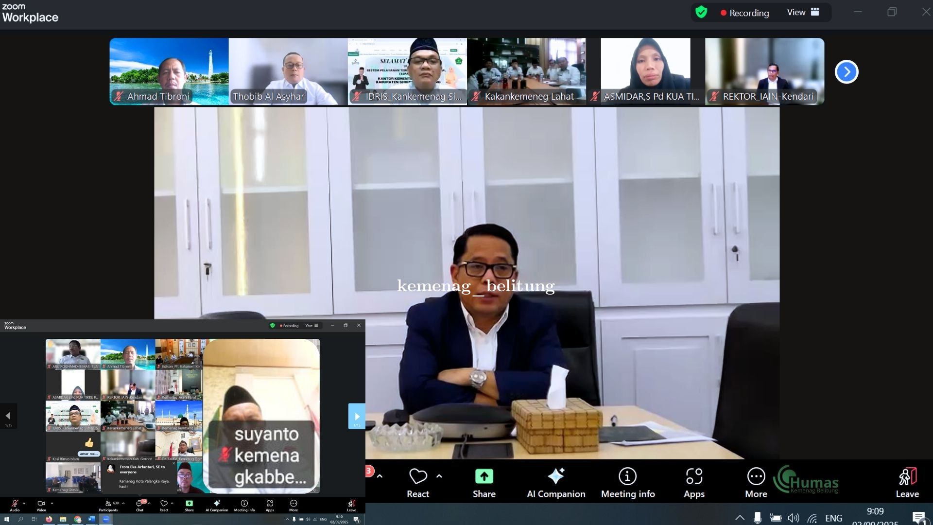 Kemenag Belitung Ikuti Zoom Meeting Persiapan Istighotsah Nasional untuk Kedamaian Bangsa