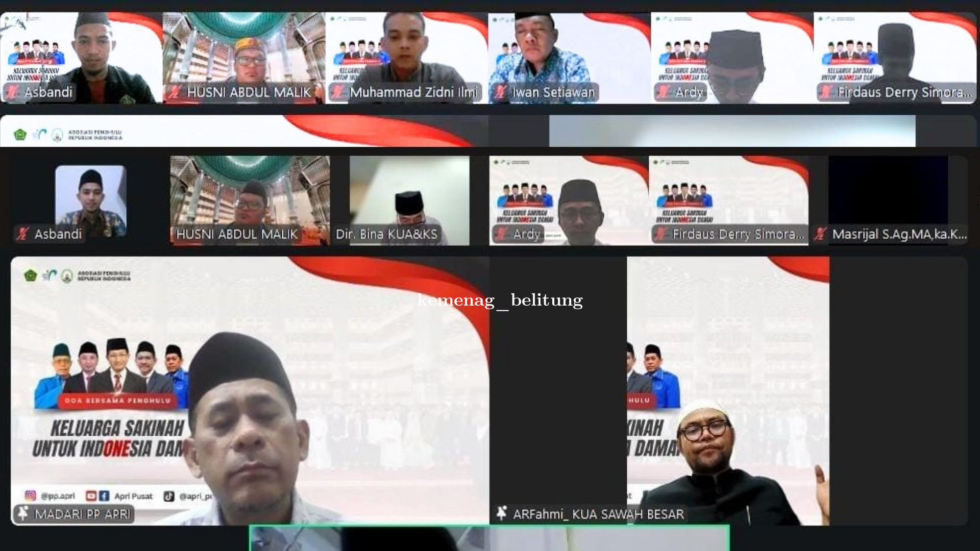 APRI Belitung Ikuti Doa Bersama Penghulu Seluruh Indonesia untuk Indonesia Damai
