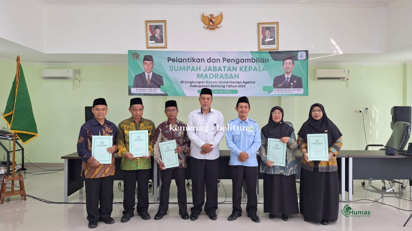 Kemenag Belitung Hadiri Pelantikan Kepala Madrasah Tahun 2025 secara Virtual