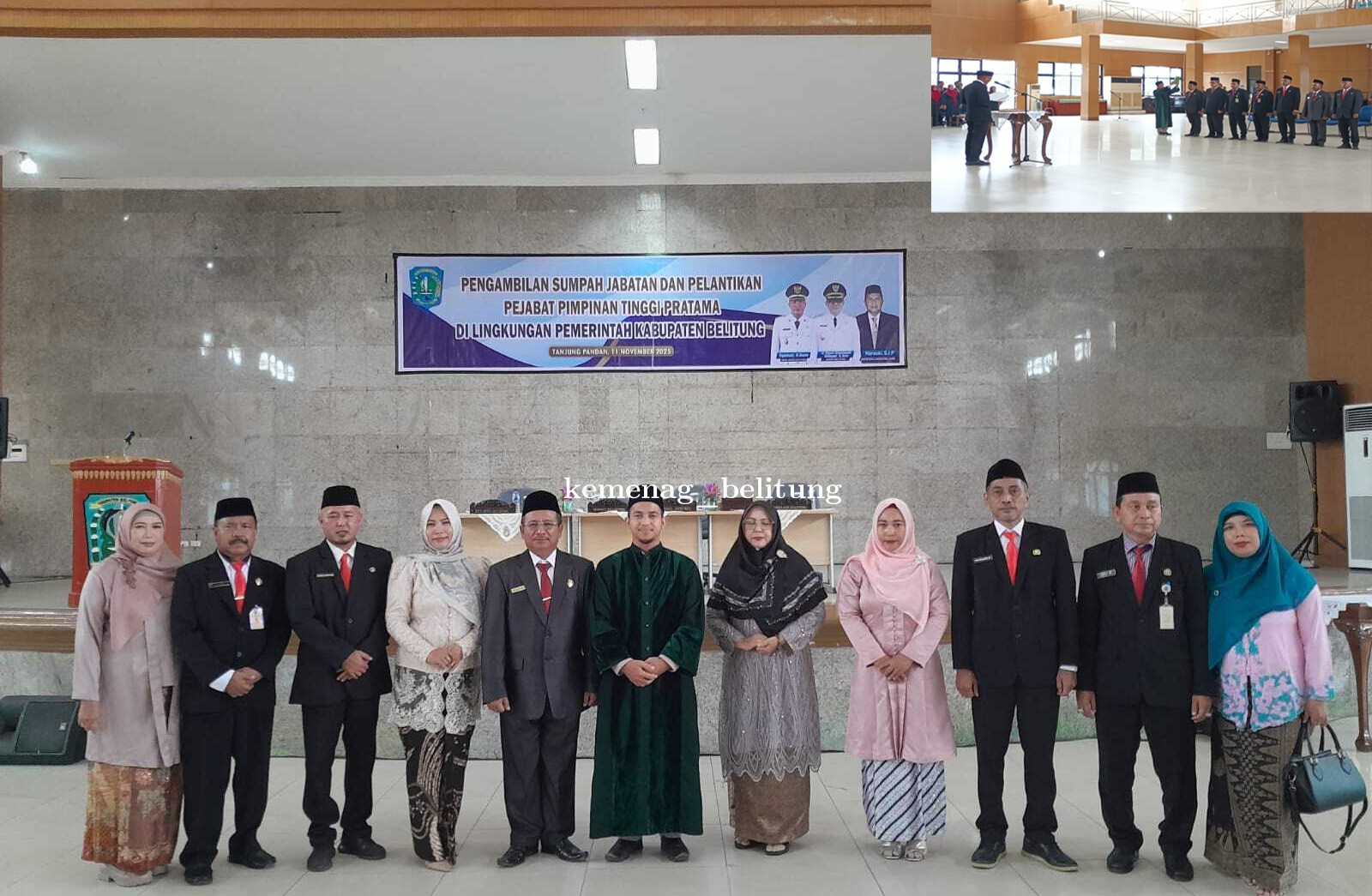 Penghulu KUA Tanjung Pandan Bertugas sebagai Rohaniawan  Pengambilan Sumpah Jabatan Pejabat Pimpinan