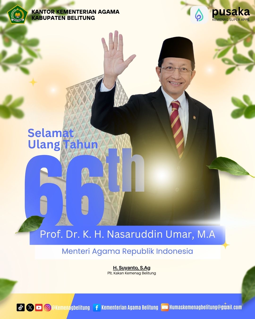 Selamat Ulang Tahun Ke-66 Tahun Menteri Agama RI